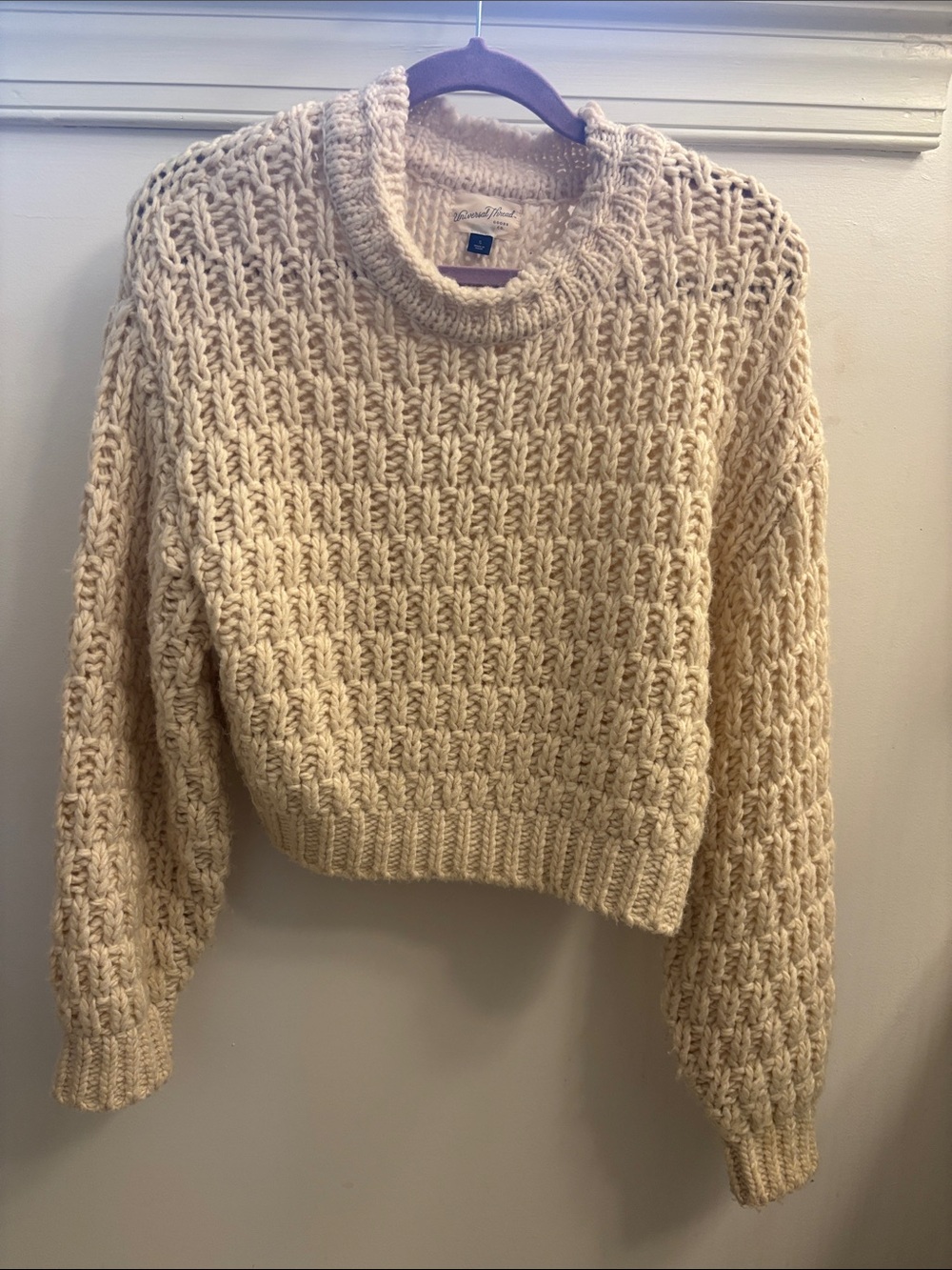 Universal Thread Cream Cable-Knit Sweater